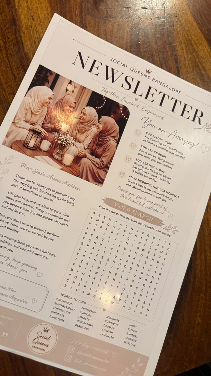 Social Queens newsletter